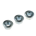 M6 white zinc zin-plated hex flange nut with serrated carbon steel Grade 4 grade 8 grade6